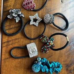 Jeweled Rhinestone Hair Ties, pony Tail 8